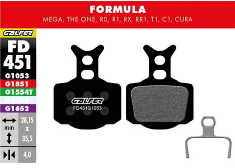 GALFER BIKE Pastiglie Formula - Mega, The One, R0, R1, RX, RR1, T1, C1, Cura